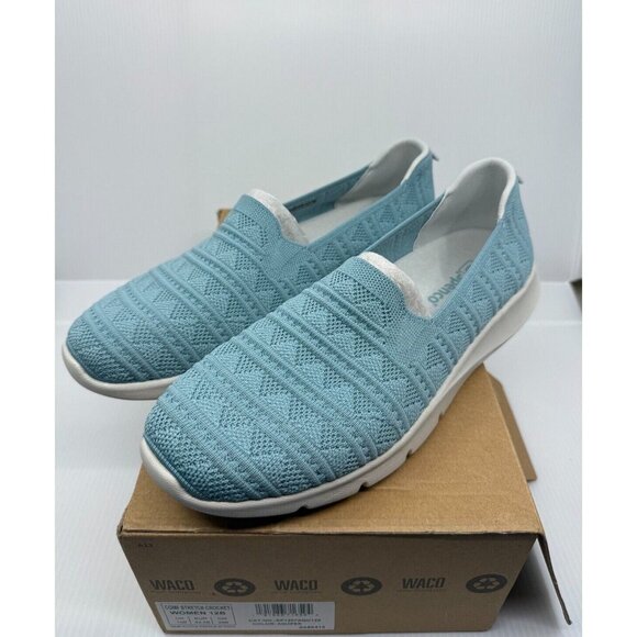Waco Womens Blue Comfort Stretch Crochet Aquifer Size 12 Spring Comfort Non Slip - Picture 1 of 7